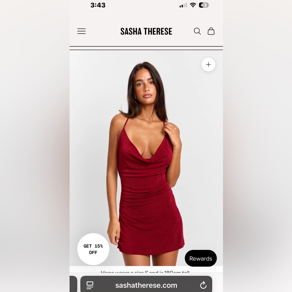 Sasha Therese Kalani Mini Dress Red // Red Backless Cowl Neck Mini Dress